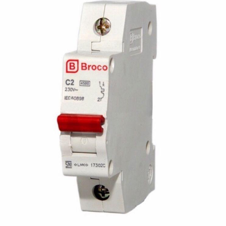 Menarik BROCO MCB 2A - 4A - 6A - 10A - 16A - 20A - 25A - 32A Broco MCB Listrik