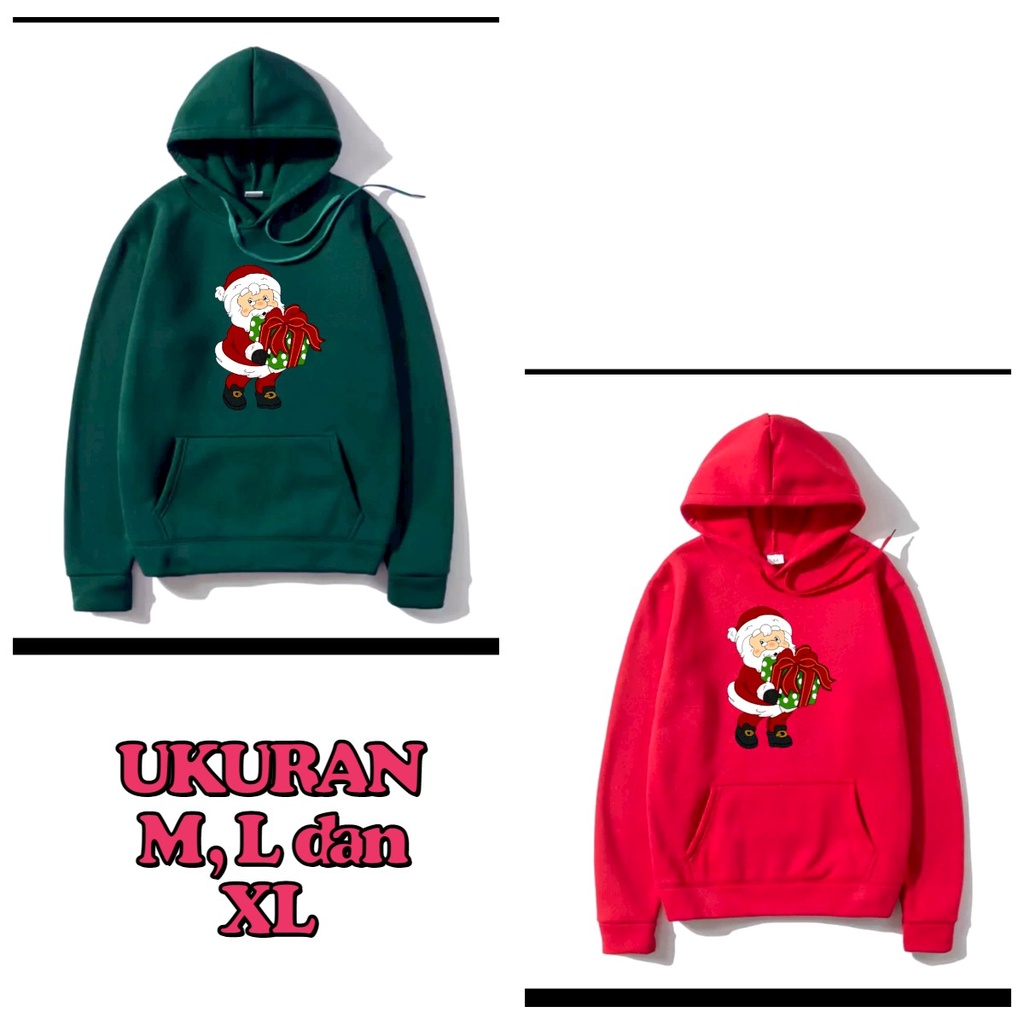 MUKZHOP - SWEATER HOODIE SANTA CLAUS 2  / hoodie kece / sweater / fashion pria / natal / tahun baru