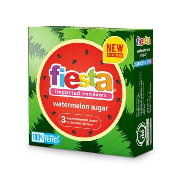 Kondom Rasa - Fiesta Kondom Watermelon Sugar - 3 Pcs - Kondom Tipis