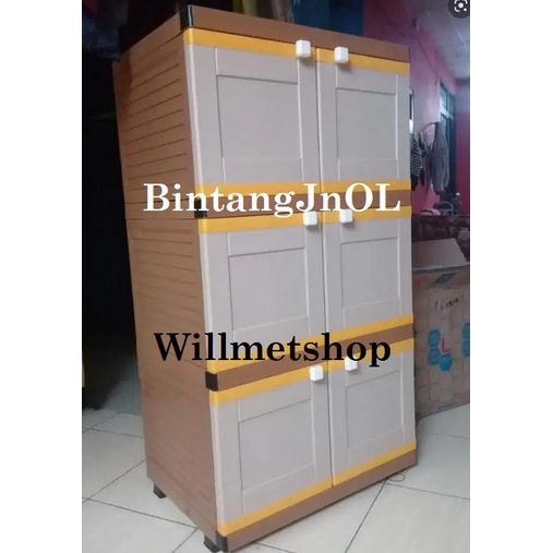 

Lemari Plastik Club 3 Susun Besar Polos CMMY 3 stock ready