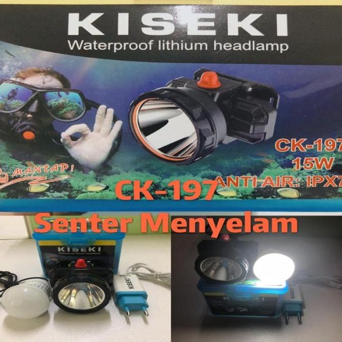 Senter Kepala Selam Kiseki Ck 197 15Watt Headlamp Diving 15W Ck 197