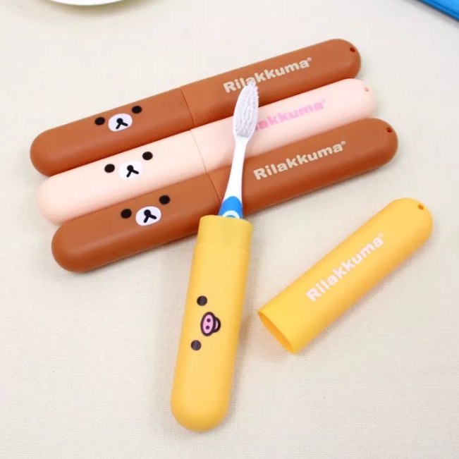 Tempat Penyimpanan Sikat Gigi Traveling Polos / Karakter Lucu Travel Organizer Simpan sikat Odol RANDOM
