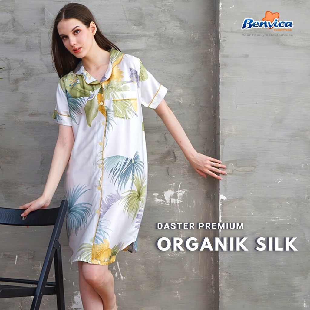 BAJU TIDUR DASTER KERAH KATUN ORGANIK SILK ADEM BANYAK MOTIF GREET