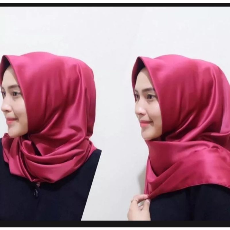 Hijab/jilbab Segi Empat Satin polos Warna Terlengkap / Jilbab SegiEmpat Satin polos/ Kerudung Segi Empat Satin polos/Hijab Segi Empat polos - RQS(BEST PRODUK)