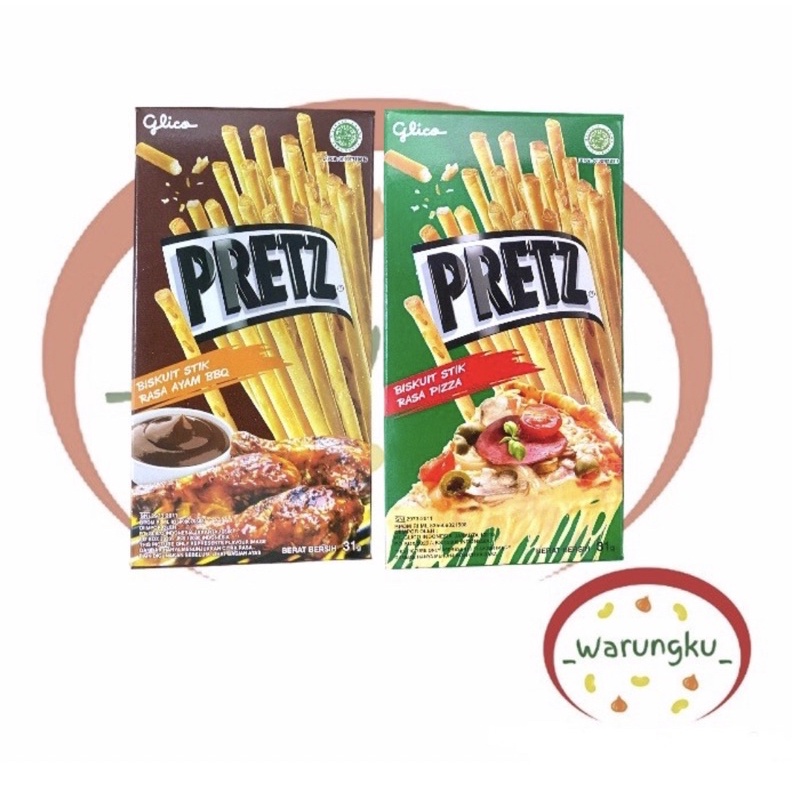 Glico PRETZ 31gr Biskuit Stick Gurih TERMURAH Pizza BBQ Chicken