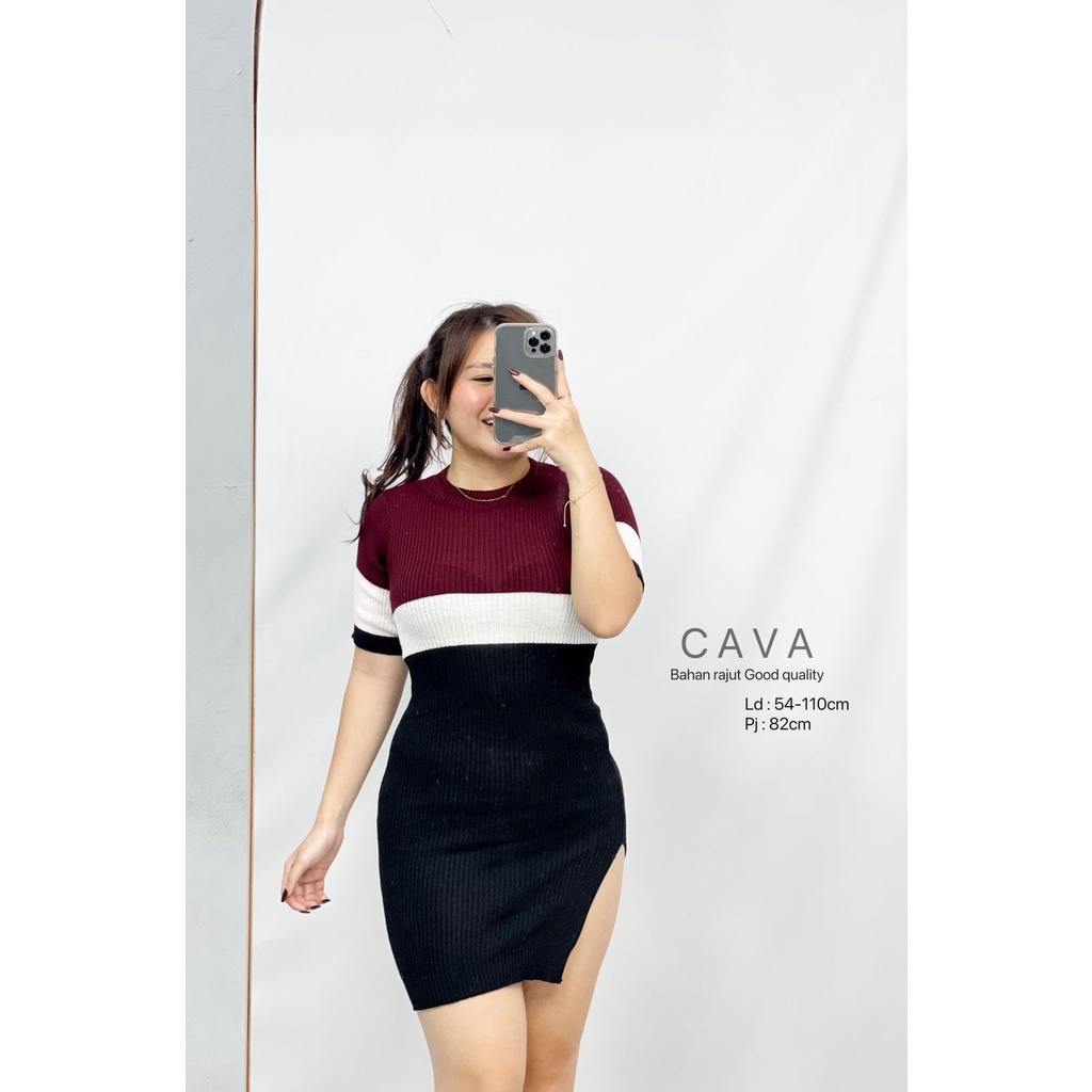 Basic id fashion Dres rajut bodycon / dres wanita rajut /Dres rajut cava