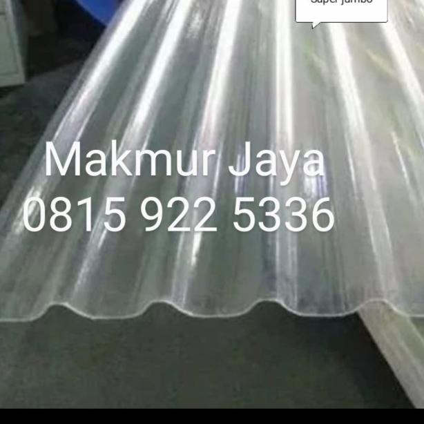 Fiber gelombang + UV protec 2.4m lebar 105cm/ Atap plastik transparan