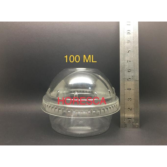 Cup Puding / Snack Cup SIP 100 ML + Tutup Dome Tanpa Lubang @50 Pcs