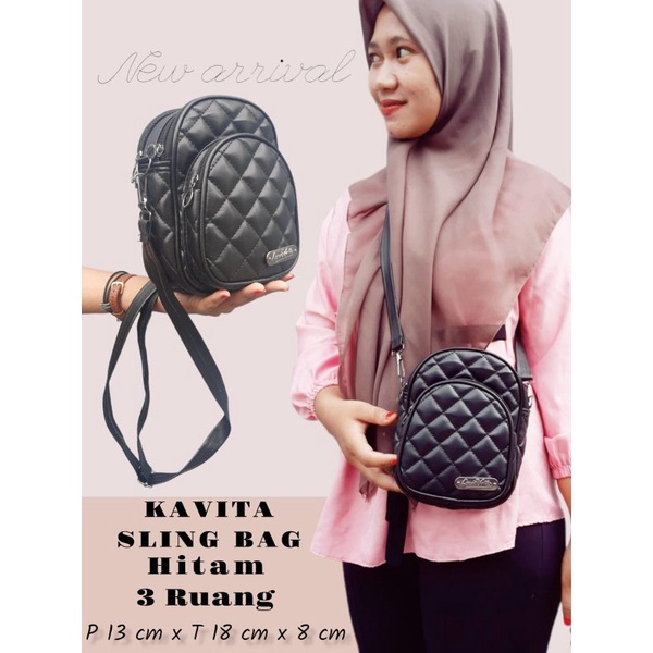 KAVITA SLINGBAG/TAS SLEMPANG 3 RUANG 3 RESLETING ACC RANDOM