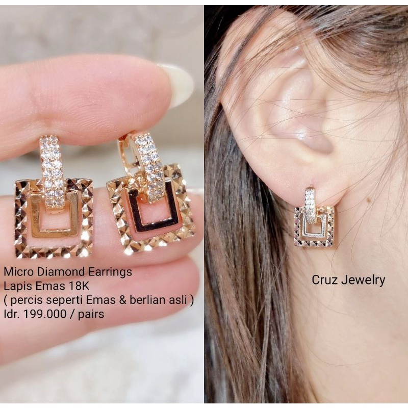 Gold Micro Diamond Earrings