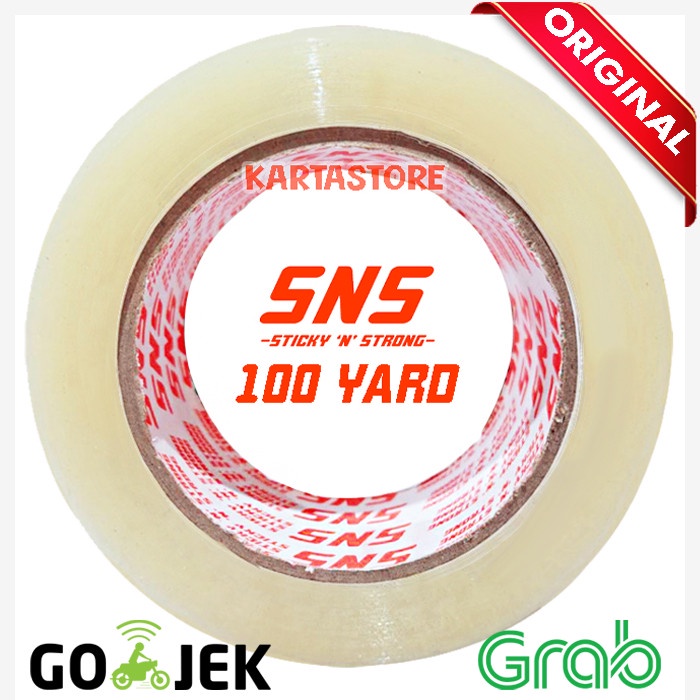 

Perekat [ 1 Karton ] Lakban Sns Bening/Coklat 100 Yard Khusus Sameday Instant