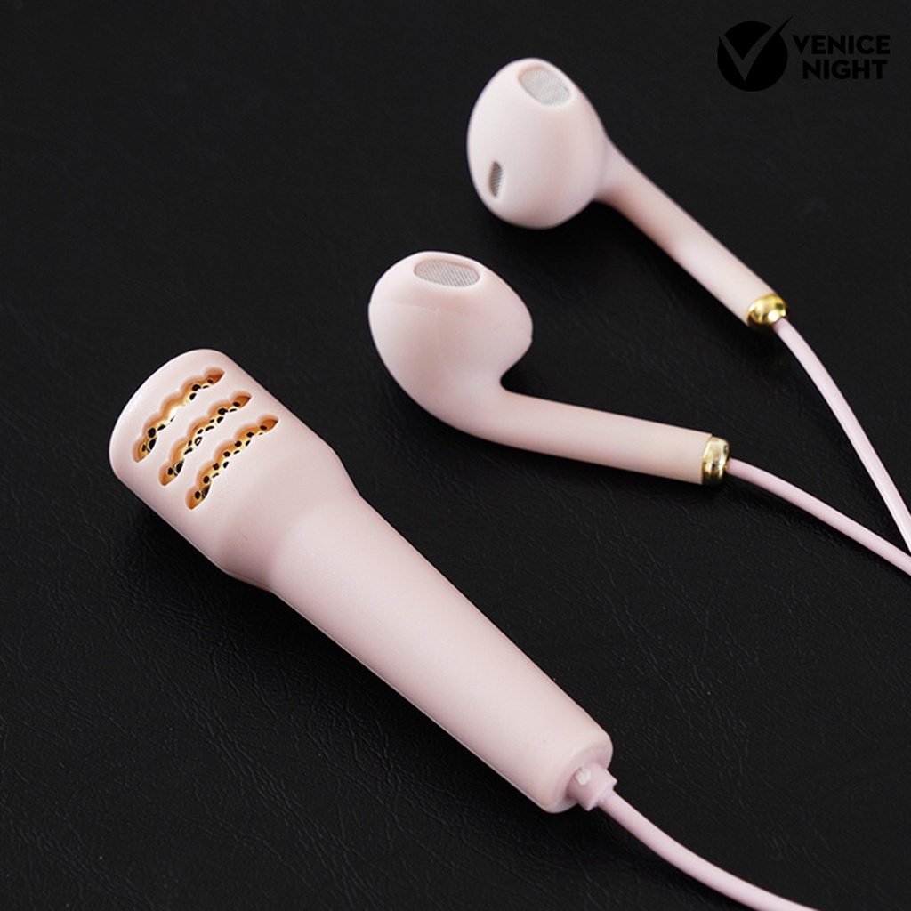 (VNEP) (Berkabel) 3.5mm HiFi In-ear Subwoofer Mini Olahraga Earphone Earbud dengan Mikrofon