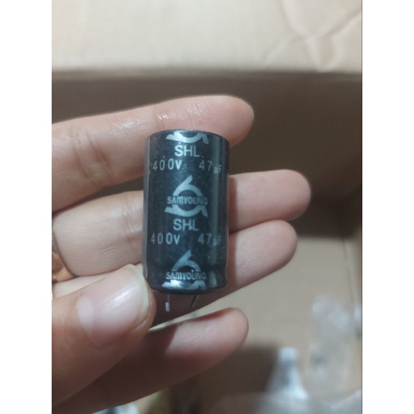 ELCO 47F 400V 47 UF 400V 47 400 Capacitor Elko Kapasitor 400v  KUALITAS BAGUS ISI