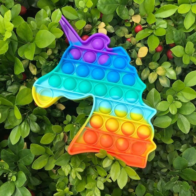ㅚ (FREE KELERENG) JUMBO MAINAN POP IT RAINBOW UNICORN む