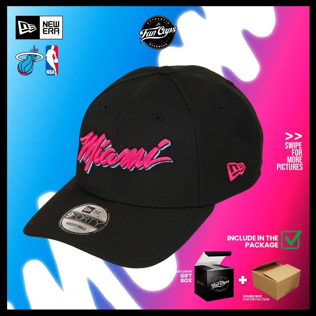 [ORIGINAL] Miami Heat Vice Edition Black 9FORTY | Topi New Era