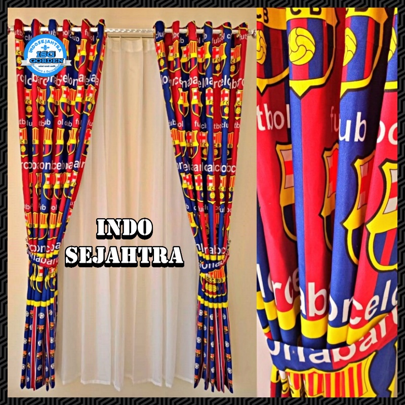 Gorden Motif Club bola Barcelona#tirai#jendela#pintu#minimalis#murah