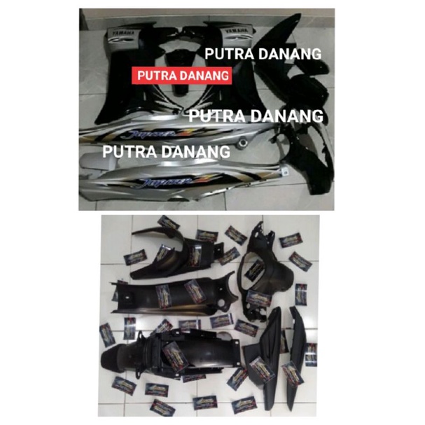 Cover Body Jupiter Z New Burhan 2007 Hitam Silver Fullset Halu Kasar Bodi Jupiter Z Burhan Body Jupi