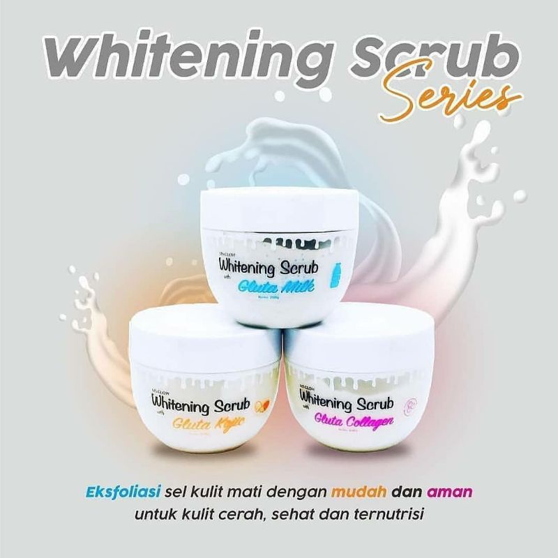 Ms Glow Whitening Scrub Original Untuk Eksfoliasi, Mencerahkan, Melembutkan, Melembabkan Serta Memud