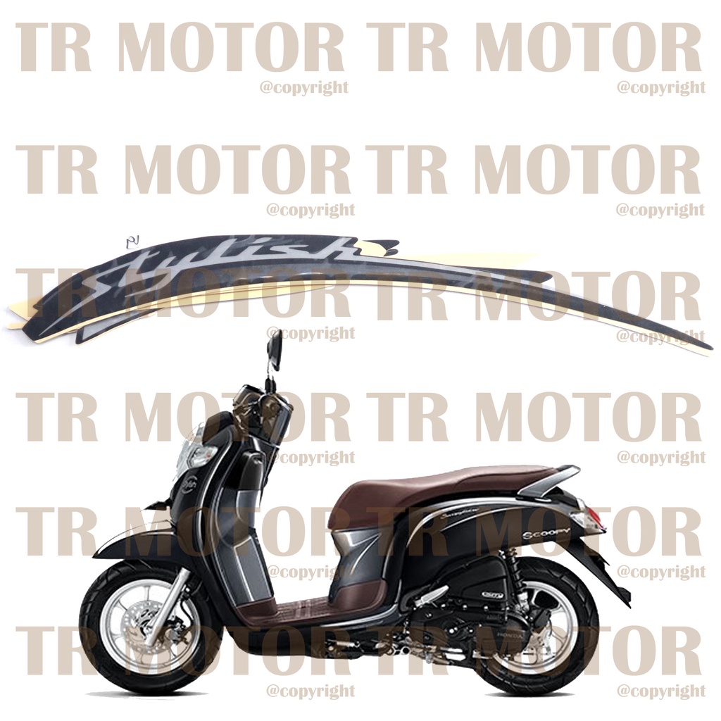 Stiker Motor Scoopy Stylish 2019 Sticker Striping Lis Full Set Motor