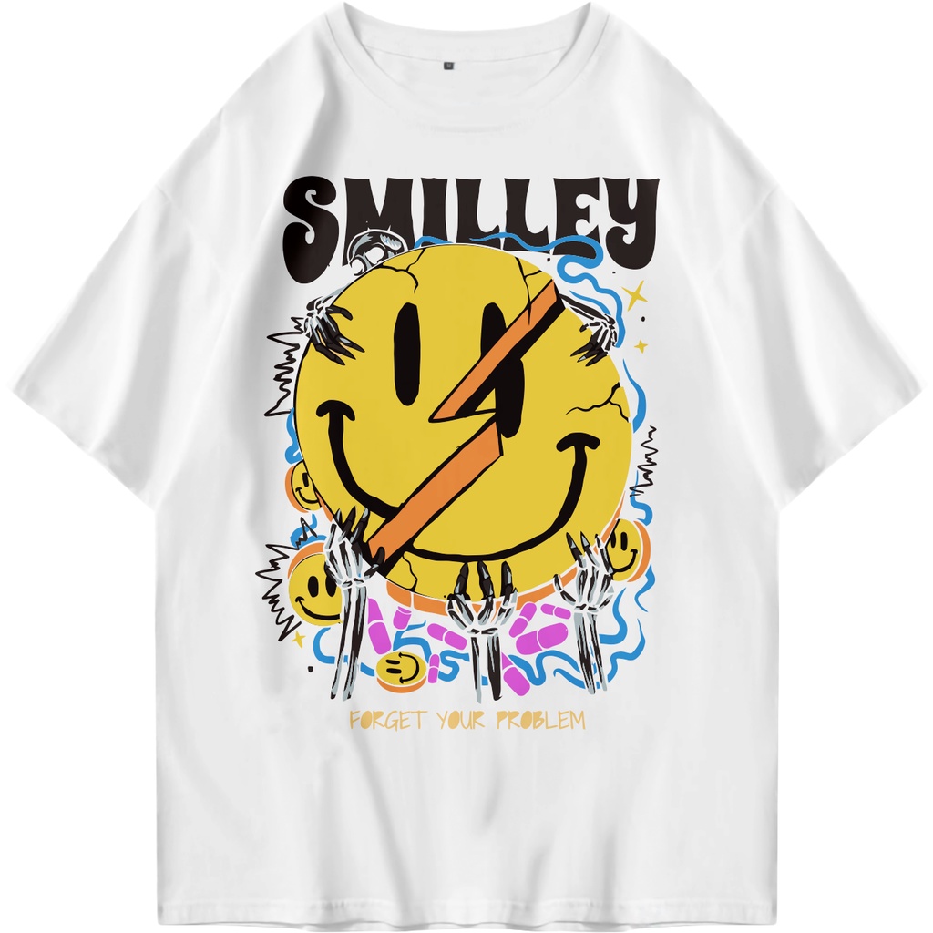 Firstlast Oversized Tshirt Smilley | Kaos Oversize Pria dan Wanita