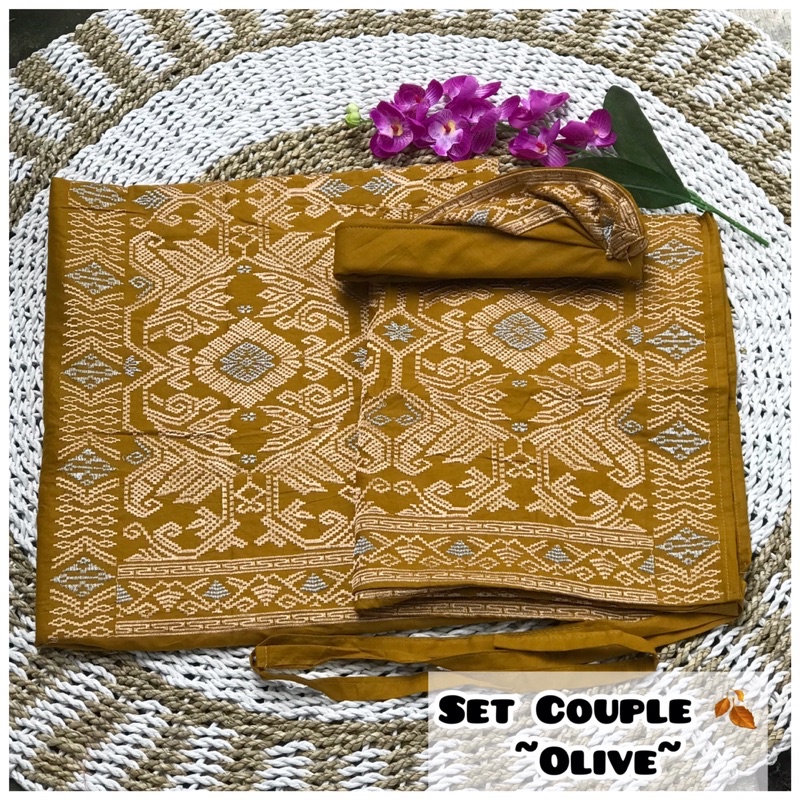 Songket bordir bali cewek dan cowok set couple