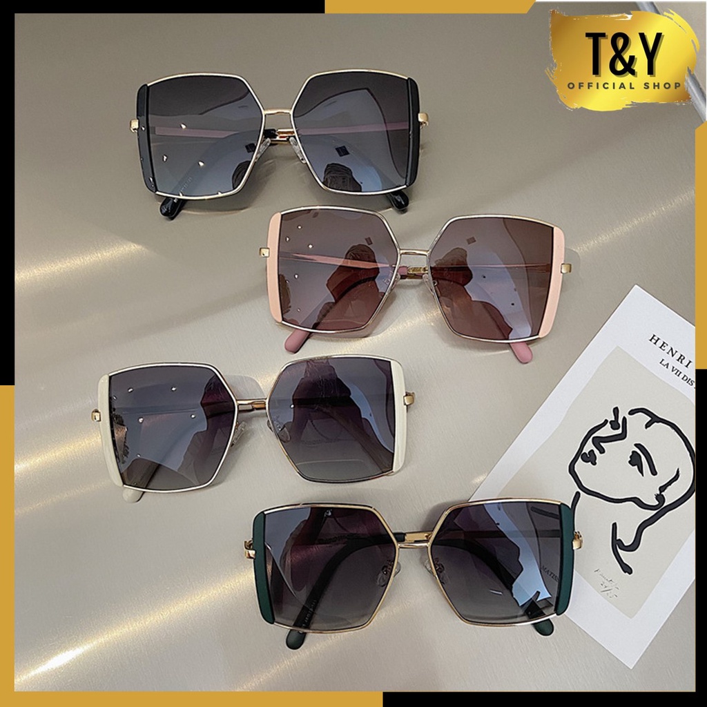 T&amp;Y  Kacamata Wanita Korea Style Polarized Fashion 6601 Kaca Mata Kotak Korean Sunglassess Anti UV Gaya Kekinian Import Murah