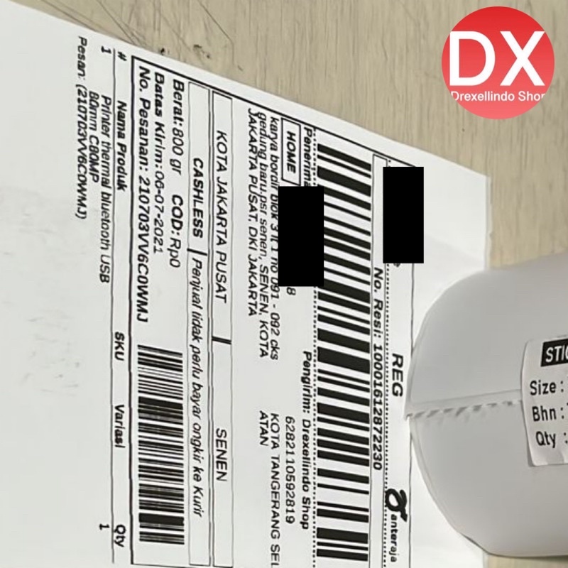 Kertas Label Thermal Stiker 78x100mm isi 300 lembar