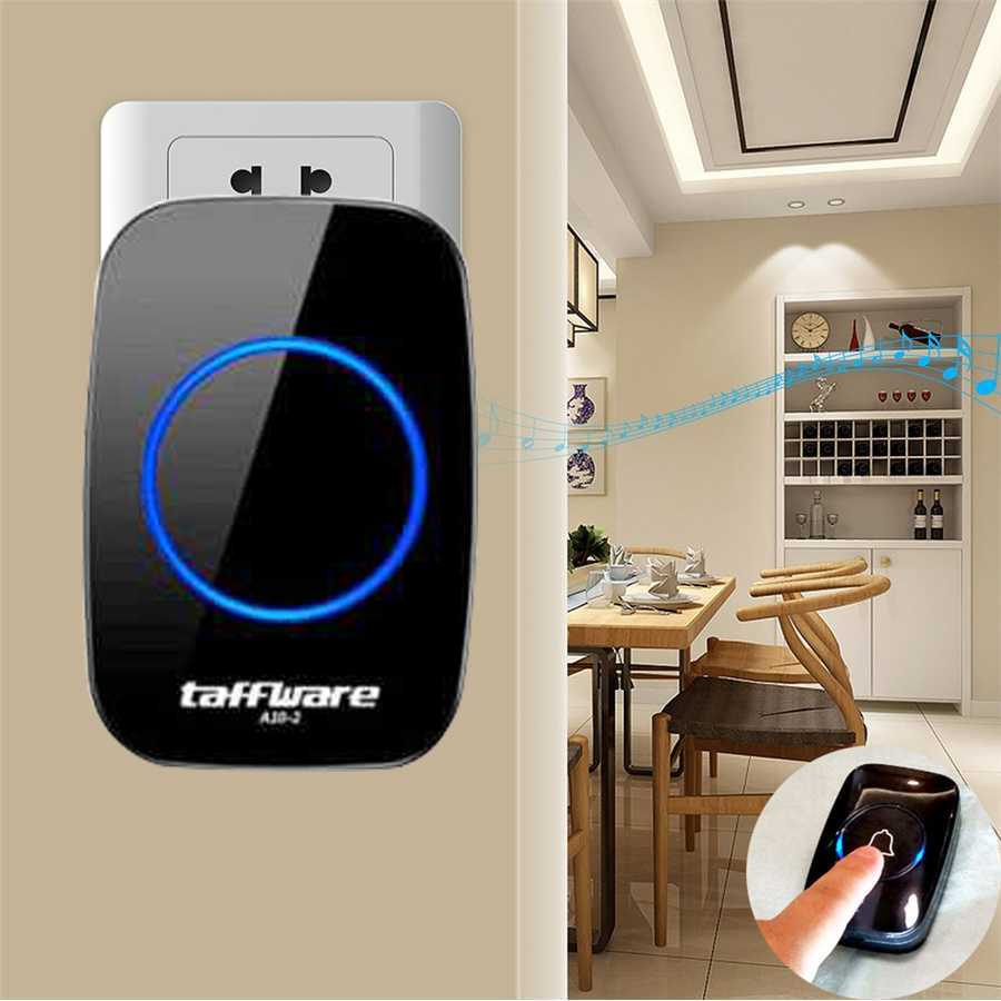 Taffware A10-2 Bel Bell Pintu Rumah Kantor Wireless Remote Doorbell 38Tune 2PCS Receiver