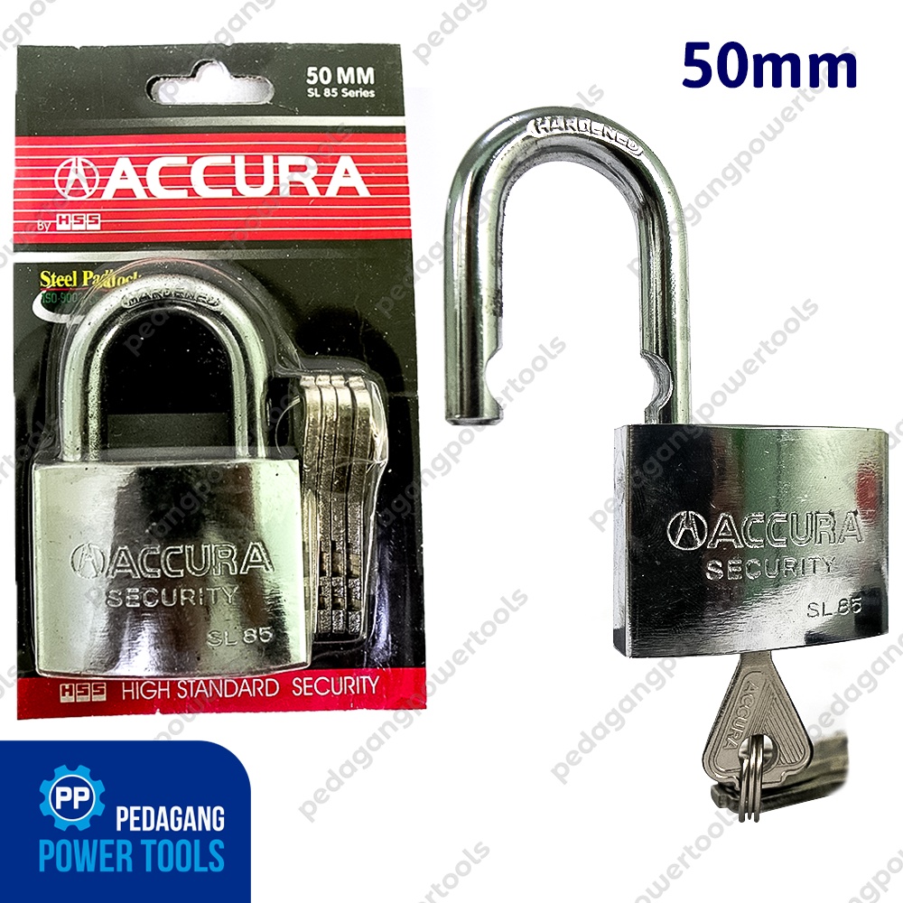 ACCURA GEMBOK BESI 50 MM SHORT PADLOCK KUNCI PAGAR RUMAH LEHER PENDEK