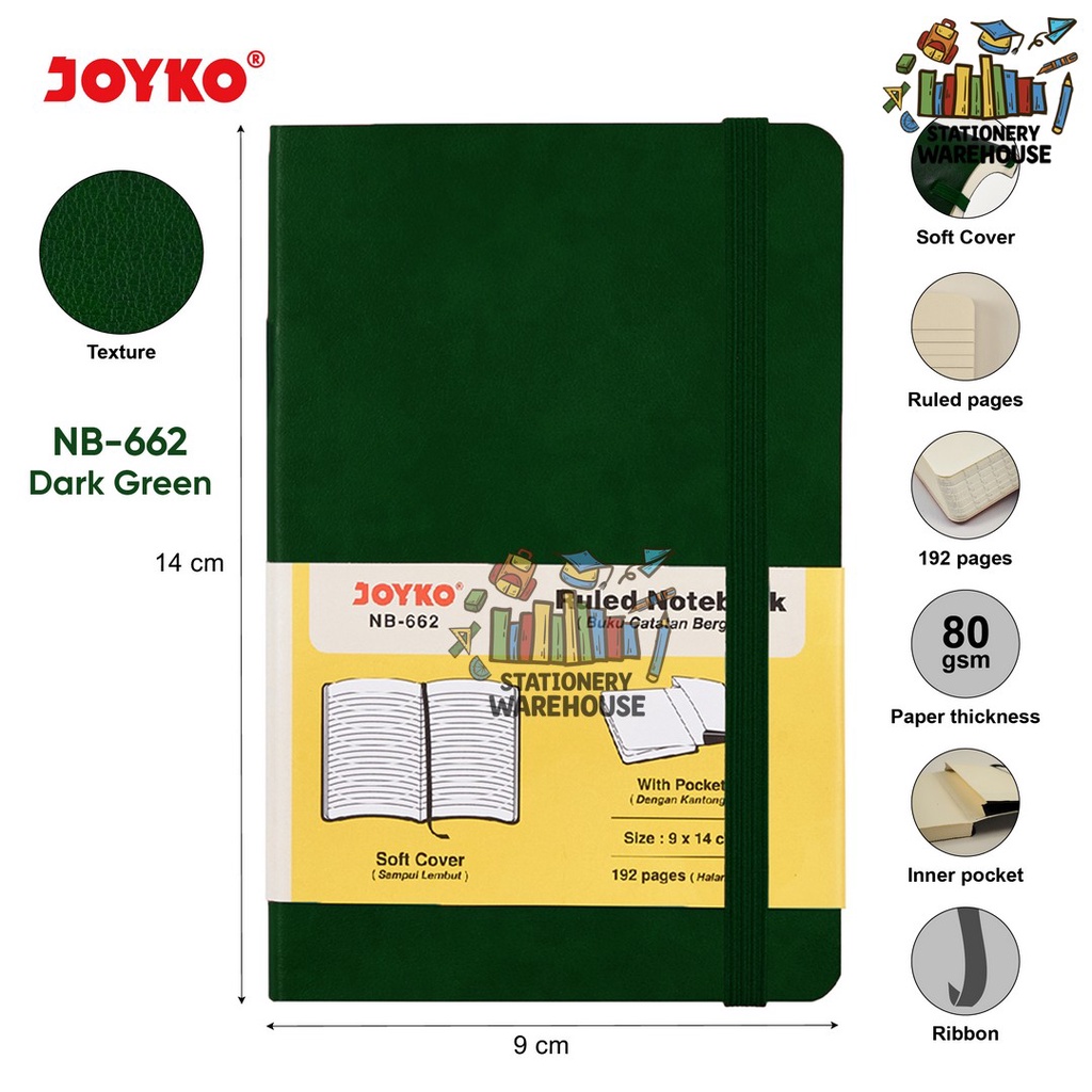 

Ruled Notebook Diary Agenda Buku Catatan Bergaris Joyko NB-662 DARK GREEN