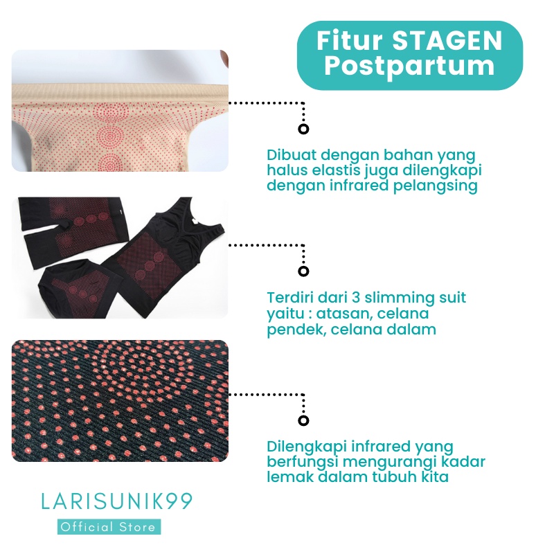 Korset Pelangsing Perut Buncit Corset Pengecil Perut Tubuh Monalisa Slimming Suit Infra Red 3 in 1