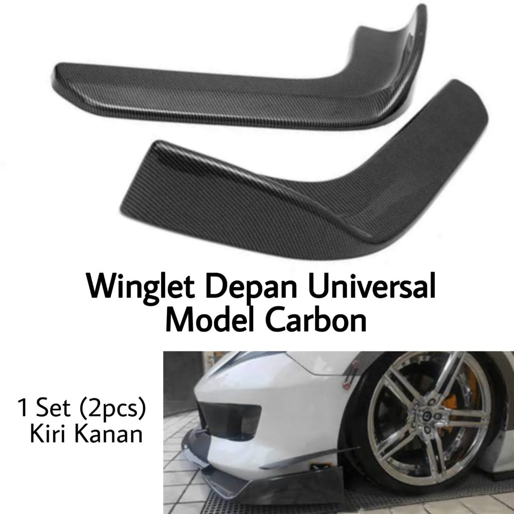 Winglet Bumper Hitam Doff Plastik Tebal