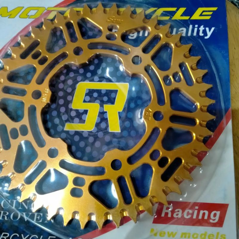 racing alloy sprocket gear mxking vixion scorpio/ gir almu cnc gold sum racing mxking Lc150