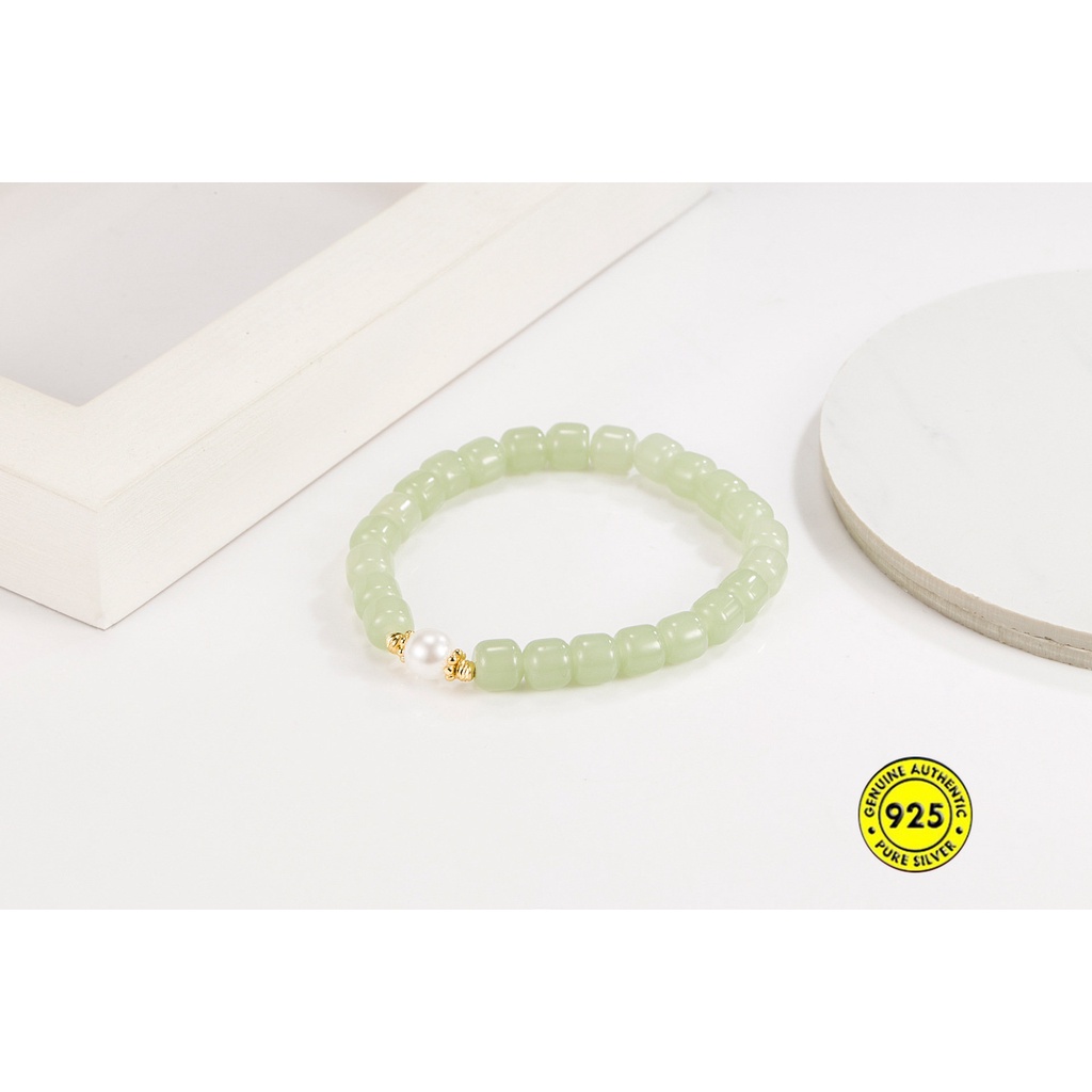 Gelang Tangan Manik-Manik Batu Jade Hetian U1366