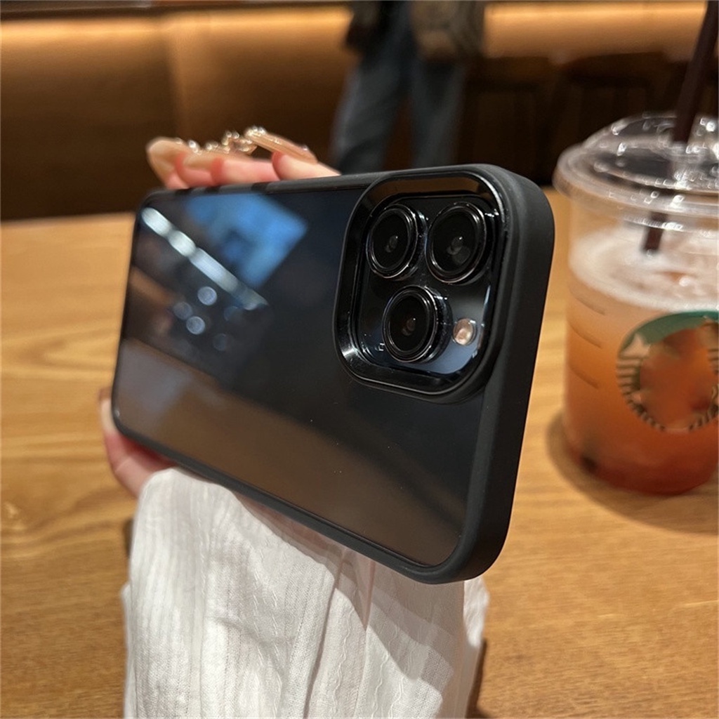 Case Pelindung Lensa metal Untuk case iphone 14 pro max plus 12 13 11 pro max casing Akrilik Transparan shockproof akrilik iphone