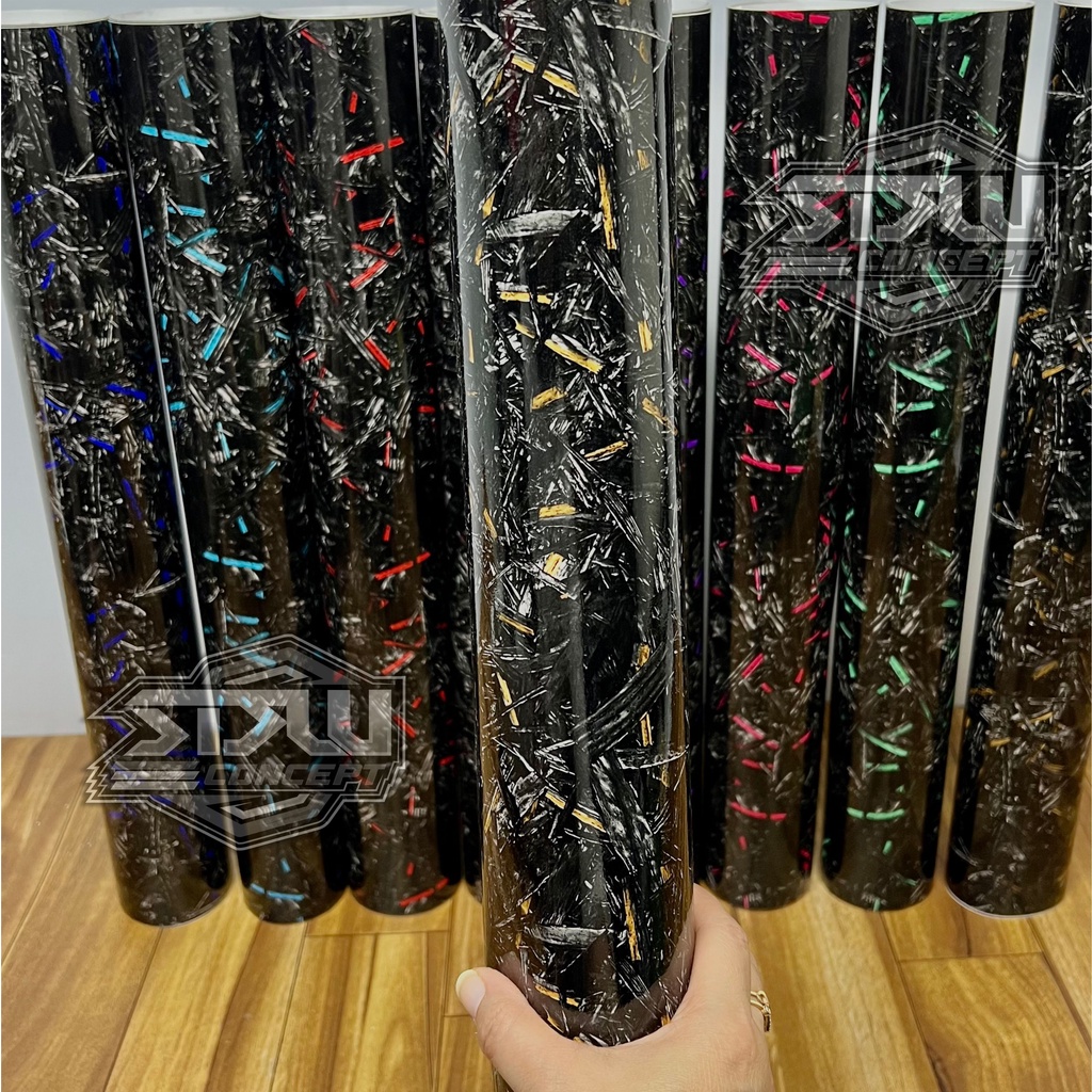 Sticker Carbon Forged Stiker Karbon Forged Stiker Motor ukuran 100cm ke 100cm