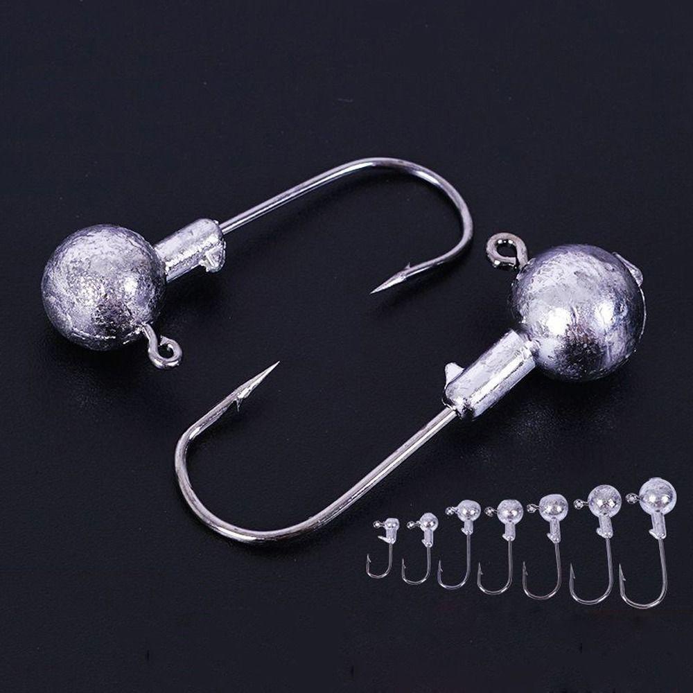 Lanfy Memimpin Kepala Kait 50 Pcs/pack Tajam Warna Primer Memancing Ikan Gurame Kait Lapisan Karbon Tinggi Umpan Lembut Fishhooks Offset Fishhook