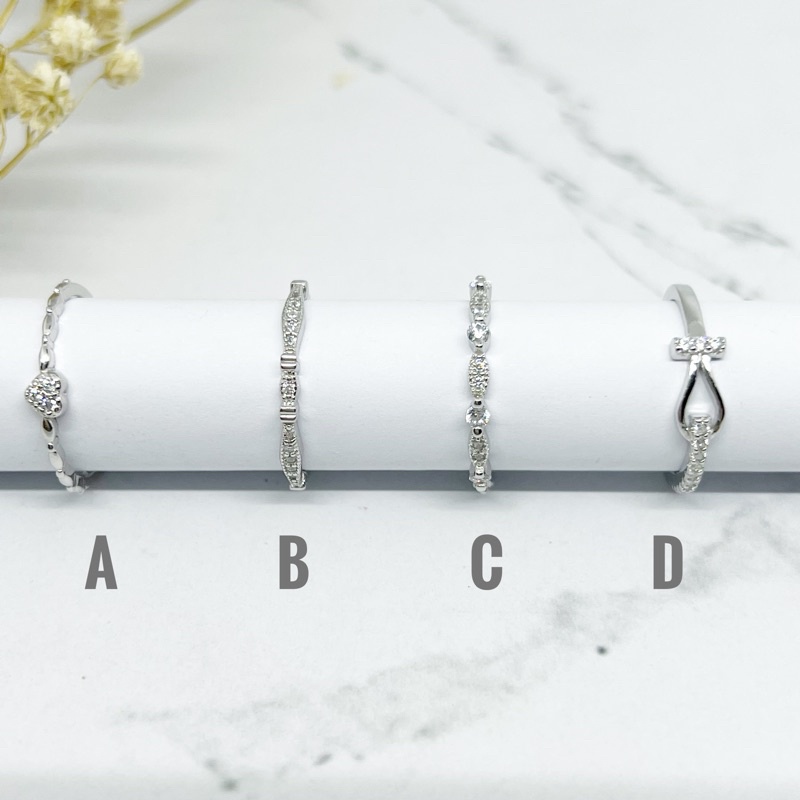 cincin simpel PERSK ASLI SILVER 925 lapis emas putih