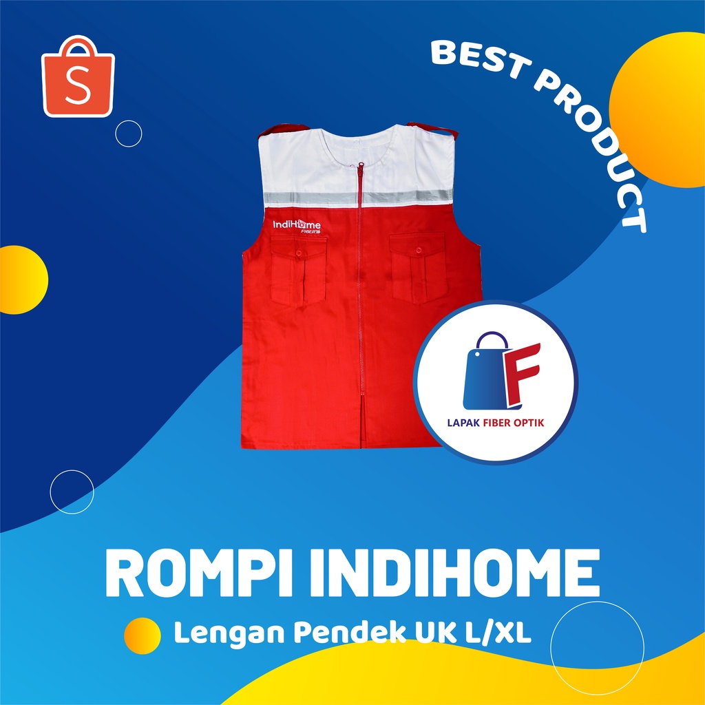 Rompi Kerja Telkom Indihome lengan kutung ukuran XL