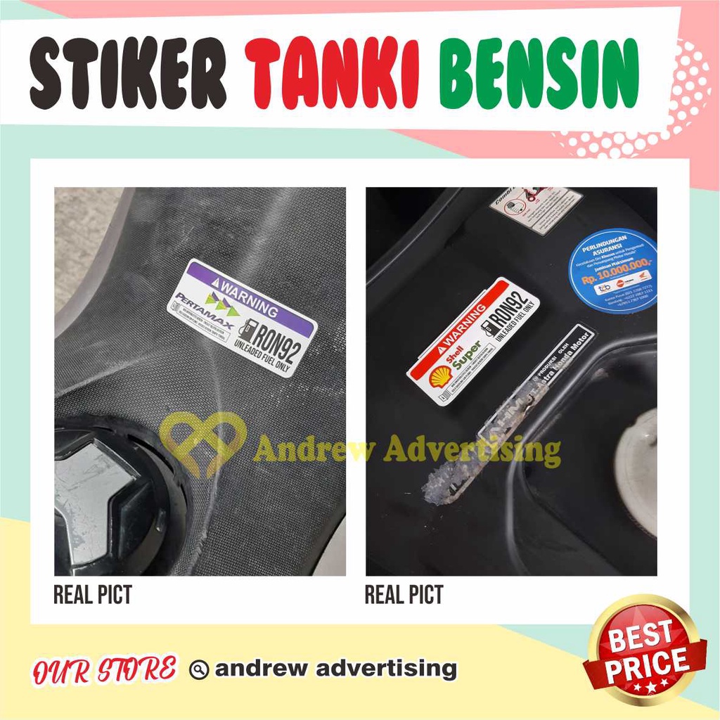 Stiker Tanki Bahan Bakar Bensin Unleaded Full Only