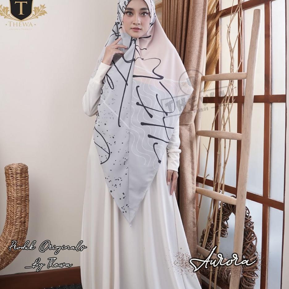 ➙➼✦❃ Kerudung/Khimar/hijab “PRINTING''Jumbo OVAL ORIGINAL THEWA Murah