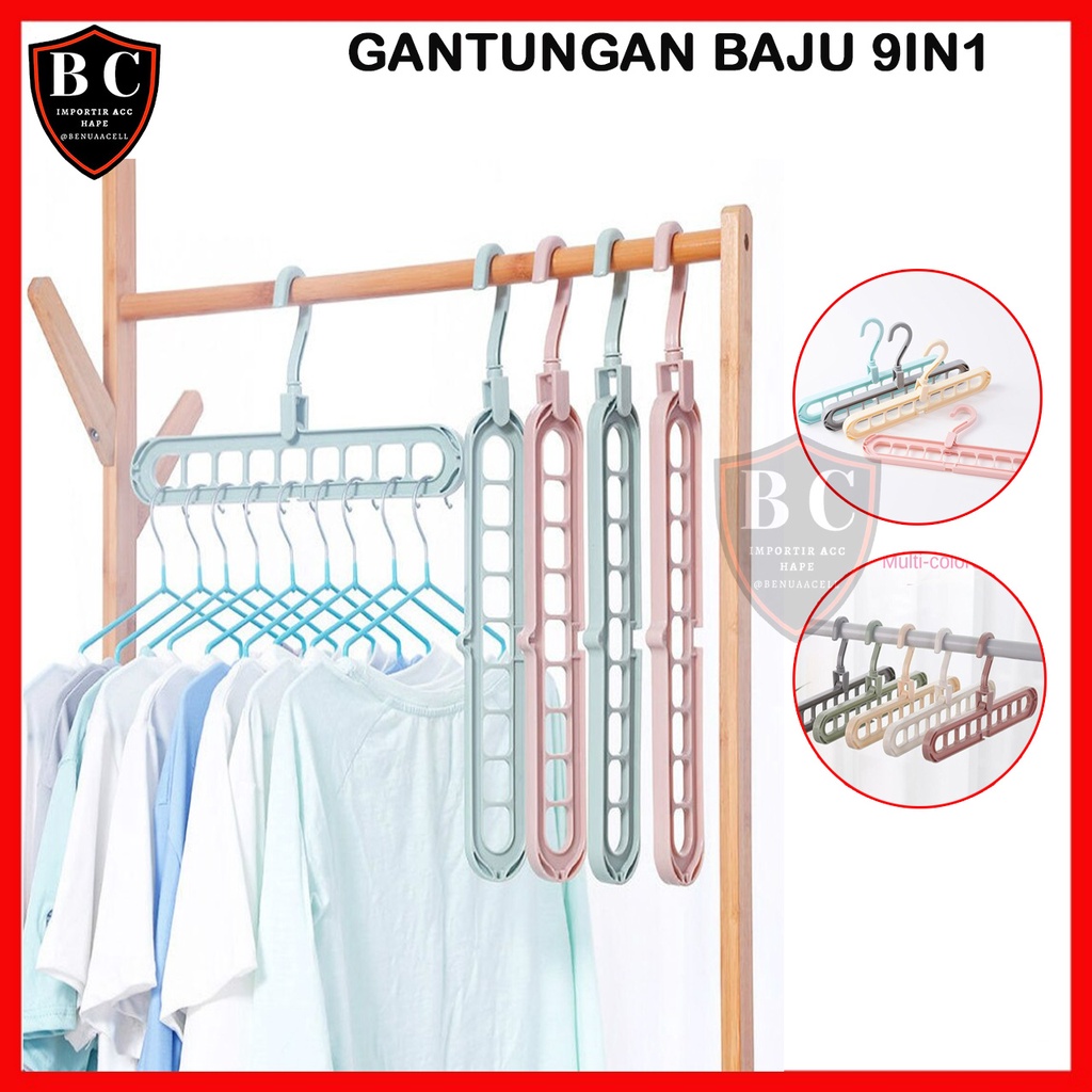 GANTUNGAN BAJU 9IN1 MAGIC HANGER GANTUNGAN PAKAIAN MAGIC HANGER 9IN1