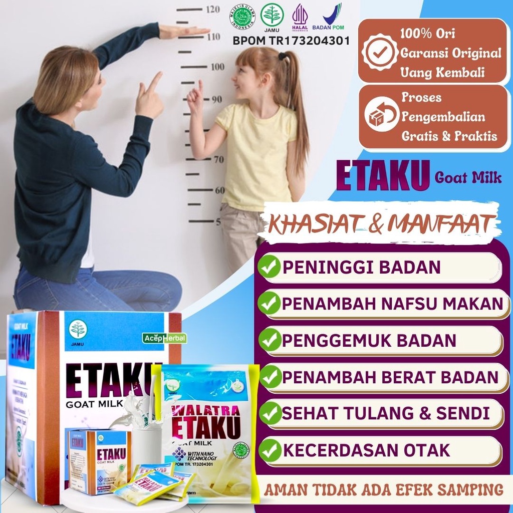 

Walatra Etaku Susu Peninggi Badan Anak Peninggi Badan Remaja Sampai Dewasa Obat Gemuk Badan Penambah Berat Badan Penambah Nafsu Makan Susu Kambing Etawa