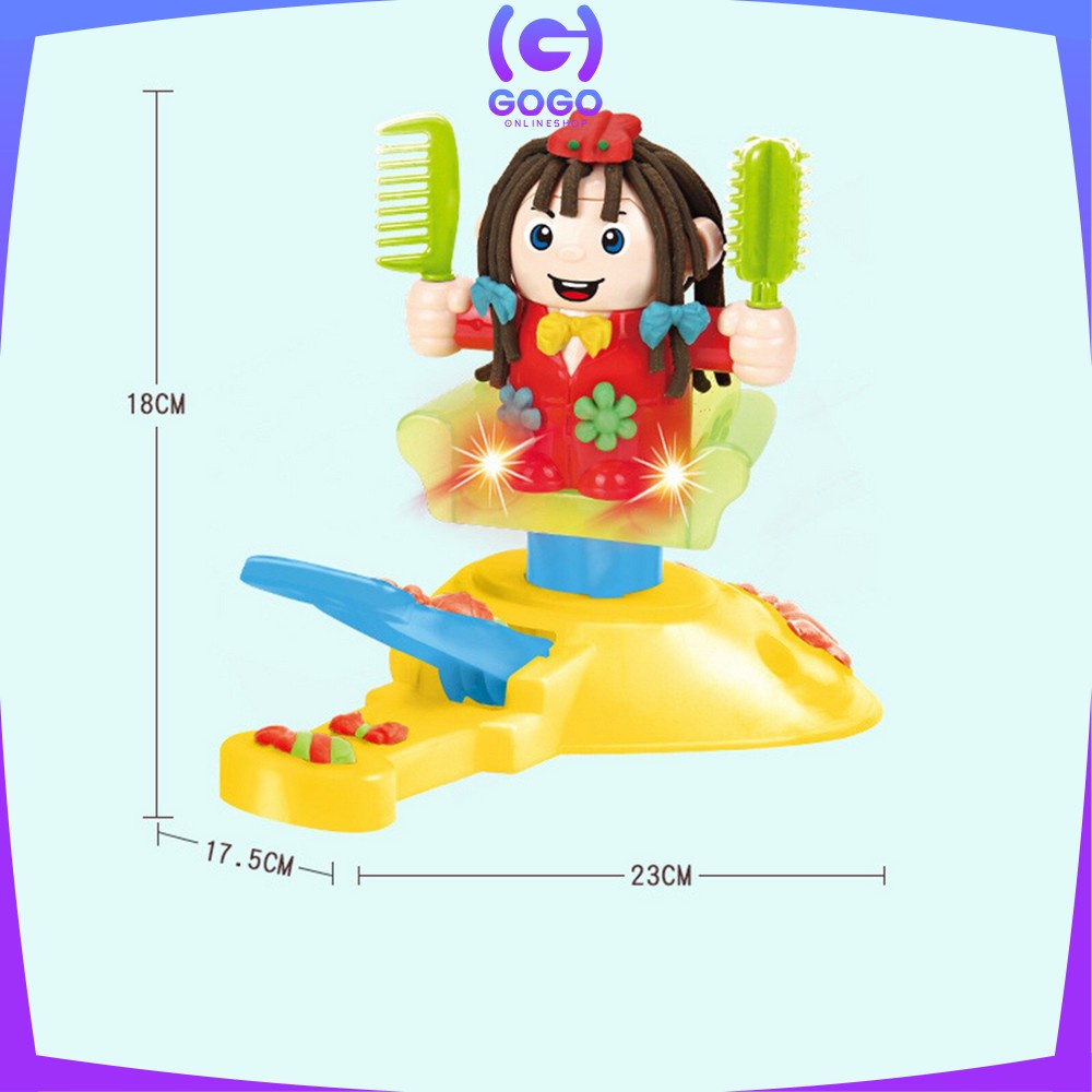 GOGO-M154 Mainan Anak Pangkas Rambut Salon Styling Club Mainan Pretend Play Barbershop Potong Rambut
