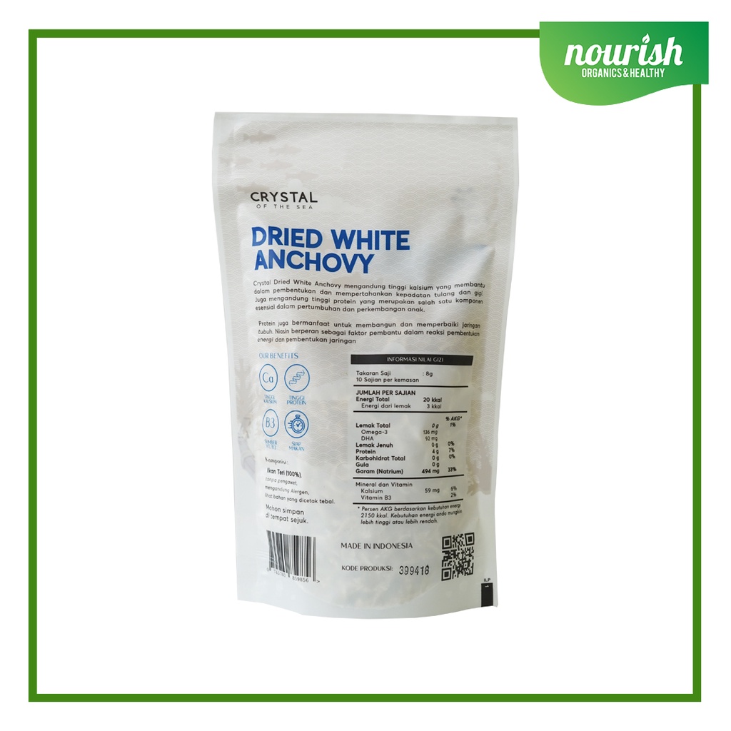 Crystal Of The Sea, Dried Anchovy / Ikan Teri Kering Murni 80g