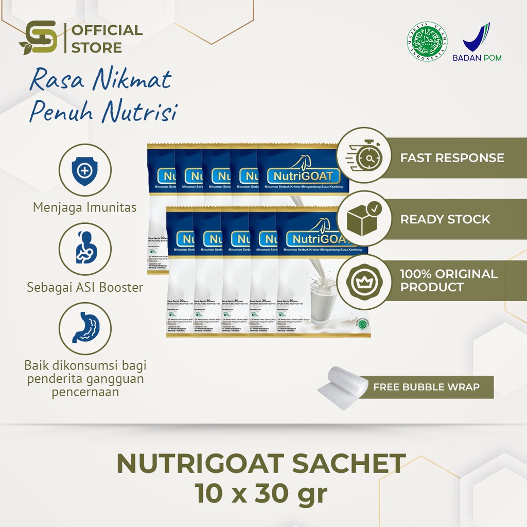 

Susu Kambing Etawa Nutrigoat sachet (30gr x 10) - Tidak bau prengus