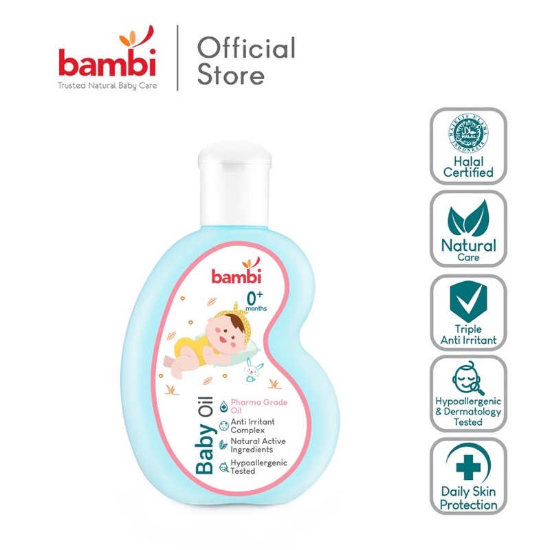 Bambi baby oil | minyak perawatan kulit bayi