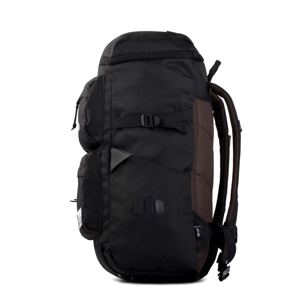 SOLANO BLACK ORIGINAL x ATVA Tas Ransel Casual Hitam Pria Daily Backpack Kuliah Kampus Kerja Kantor Sekolah SMA SMK Remaja Dewasa Tas Punggung Laptop Ukuran Besar 14 Inch Bagpack Distro Premium Outdoor Travel Traveling Bag Keren Terbaru Kekinian Branded