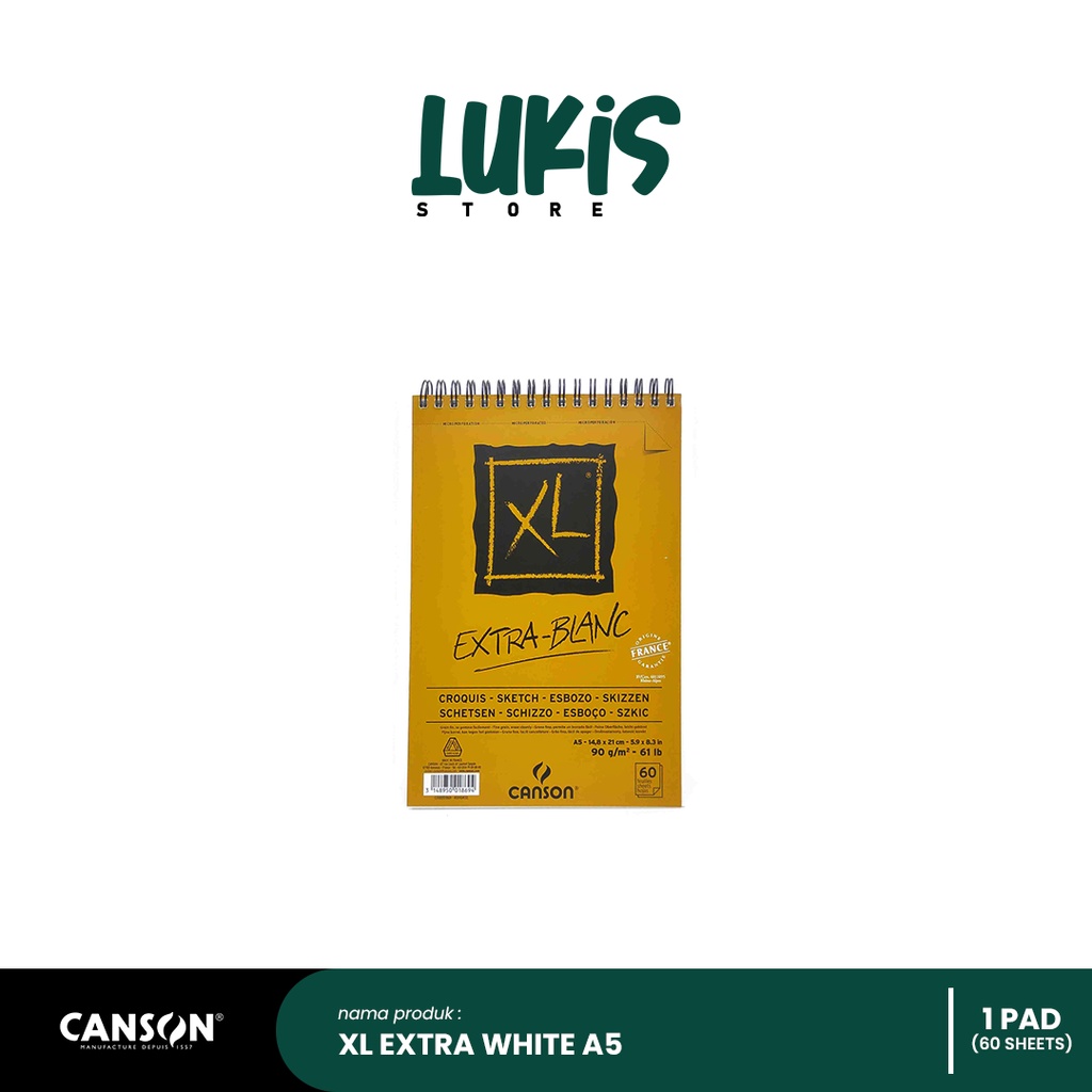 

CANSON XL Sketch Extra-White 90G | Ukuran A5 | 60 Sheets | 200001869