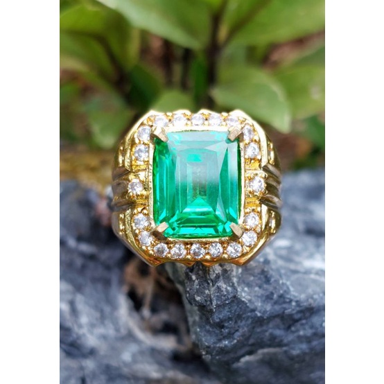 CINCIN BATU GREEN AQUAMARINE SHAPE EMERALD